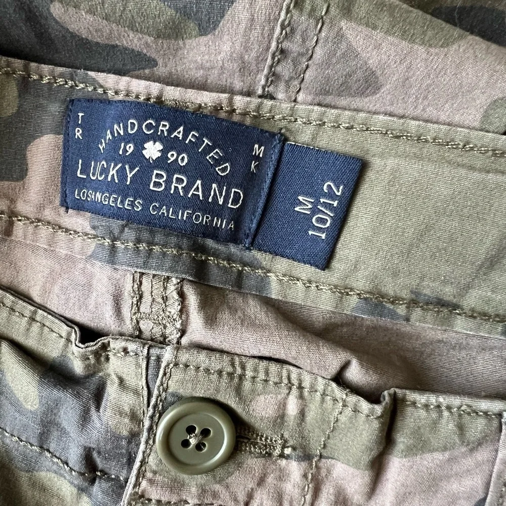 Lucky Brand cargo shorts camu kids 10-12